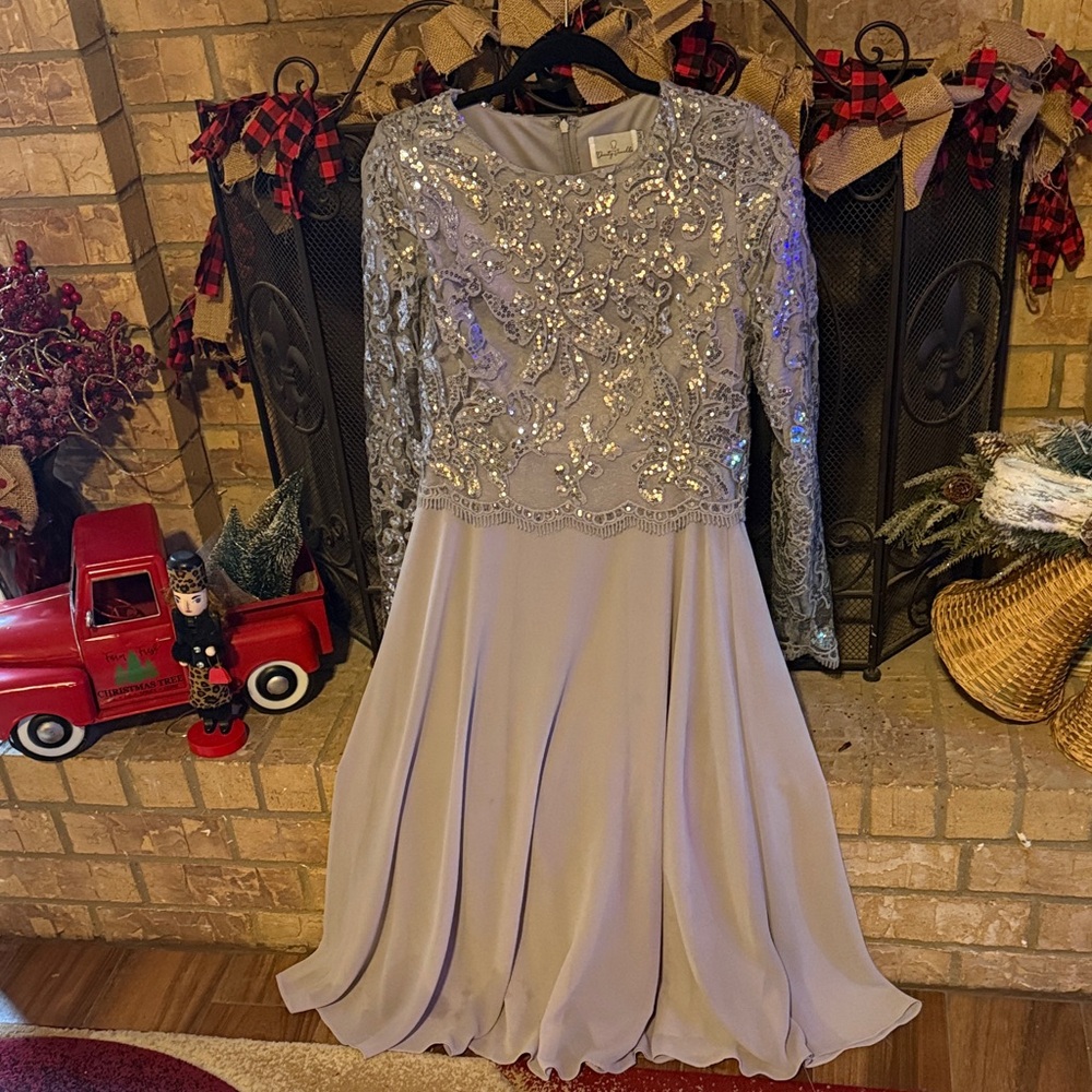Dainty Jewells Silver Embellished Midi Dress
